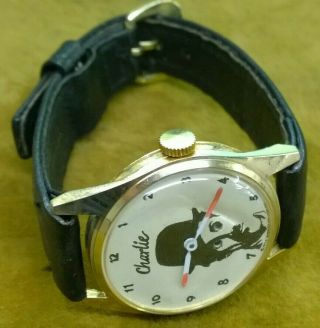 MEGA RARE 1975 Bubbles Inc.  Charlie Chaplin Moving Eye ' s Wristwatch - Watchmaker 2
