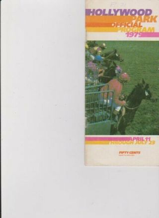 Rare Horse Racing Program With Triple Crown Winner Hollywood Park Race Track