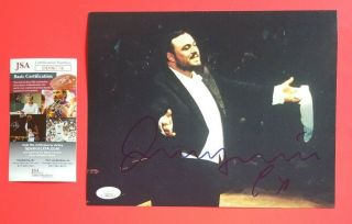 Rare - Luciano Pavarotti Signed 8 " X10 " Color Photo Certified With Jsa