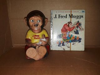 Vintage 1950s Nbc Mascot J Fred Muggs Squeaky Toy/book Rare