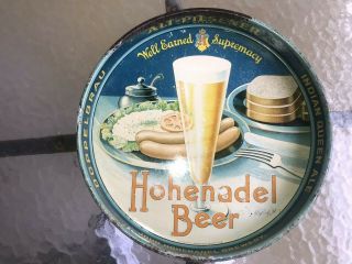 1930s Rare Hohenadel Beer - Brewing Co.  Tin Litho Ale/ Food Tray