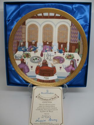 Rare Royal Doulton Celebration Of Faith Passover / Pesach Plate By James Woods