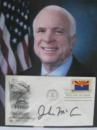 John Mccain - Rare Autographed 1976 Arizona Fdc - Hand Signed By Senator Mc Cain