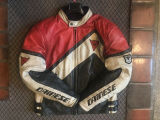 Dainese “kenny Roberts” Rare Vintage Style Leather Motorcycle Racing Jacket Rare