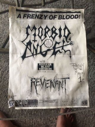 Morbid Angel/ Immolation/ Revenant 1990 Flyer Rare