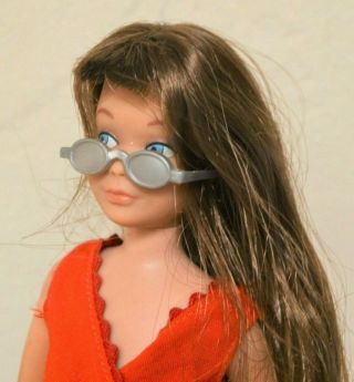 Skipper Doll Vintage Barbie Dress Red Rare 1960 Sun Glasses Ec Mattel Tag Japan