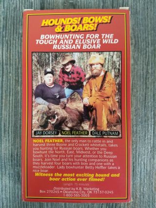 Noel Feather HOUNDS,  BOWS & BOARS VHS.  HUNTING RARE ITEM BUY NOW BOWHUNTING 2