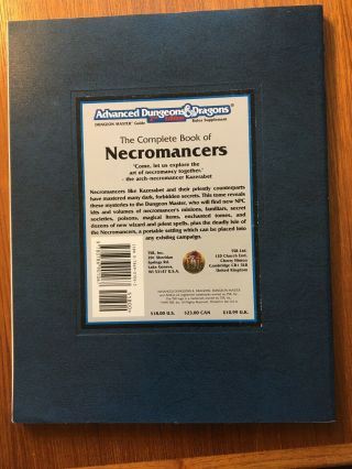 Complete Book Of Necromancers AD&D TSR 2151 Dungeons & Dragons Rare 2