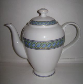 Christofle Paris Porcelain Torsada Pattern Coffee Tea Pot Teapot Very Rare
