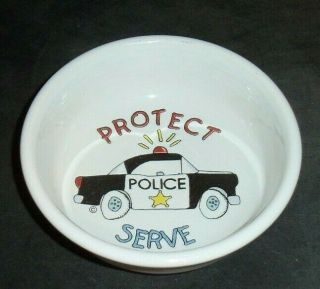 Fiestaware Rare Retired Hometown Heroes Child Dishes Soup/cereal Bowl Police Car