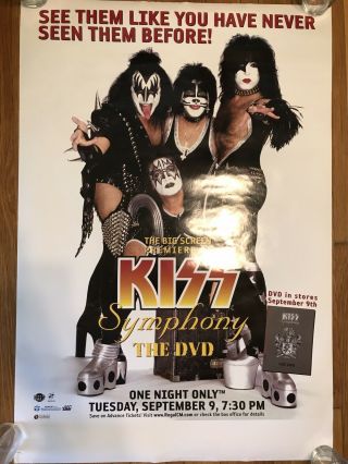 Kiss Symphony Promo Poster The Dvd Rare Vintage Peter Criss Tommy Paul 27x39
