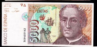 Rare Spain Banknote 5000 Pesetas,  1992 Year Pic 165,  Cv $125