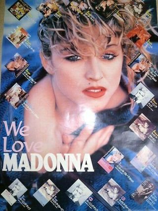 MADONNA - We love madonna : 1985 JAPAN PROMO Poster : very rare / Like A Virgin 2