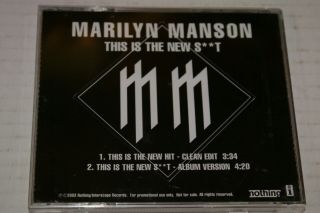 Marilyn Manson This Is The Hit Dj Promo Cdr Very Rare Label Missprint Htf