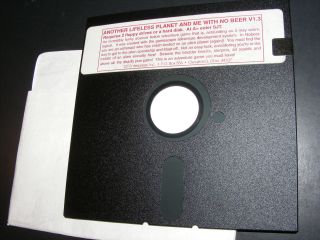 Another Lifeless Planet And Me With No Beer Rare Video Game 5.  25 " Floppy Pc
