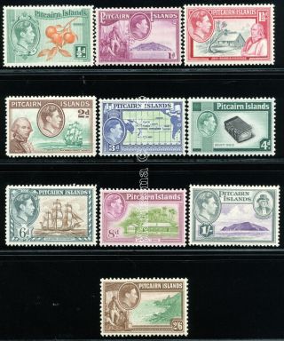 Pitcairn Island 1940 - 51 Sg 1 - 8 Sc 1 - 8 Vf Og Mnh Rare Complete Set 10 Stamp