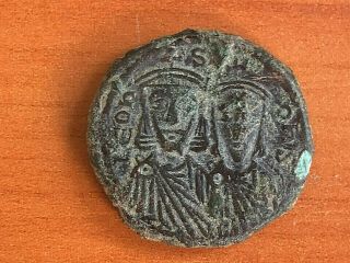 Leo V And Constantine 813 - 820 Ad Ae Follis Syracuse Very Rare And Scarce