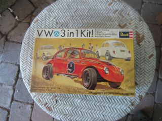 Rare Vintage 1969 Revell Volkswagen Vw Beetle Bug 1/25 3 In 1 Car Kit H - 1264.  200