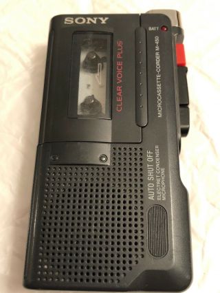 Rare Sony Microcassette - Corder M - 450 Clear Voice Plus Recorder - Auto Shut