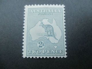 Kangaroo Stamps: 2d Grey 2nd Watermark - Rare (d62)