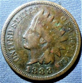 Rare 1888/7 Indian Head Penny " Guaranteed 8 Over 7 " (overdate Error)