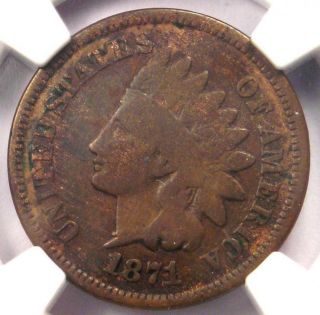 1871 Indian Cent 1c Penny - Ngc Fine Details - Rare Key Date Certified Coin
