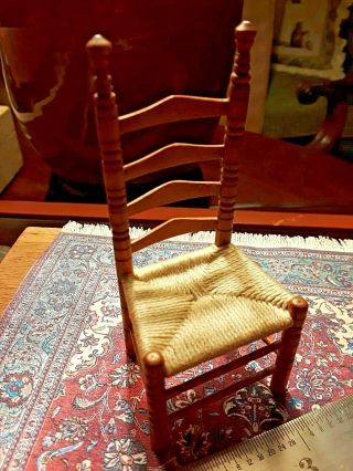 One Of A Kind Shaker Chair,  Rare Artist Signed,  Doll House Size 1:12 Scale
