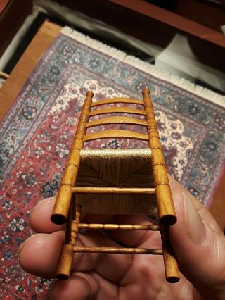 ONE OF A KIND SHAKER CHAIR,  RARE ARTIST SIGNED,  DOLL HOUSE SIZE 1:12 scale 8