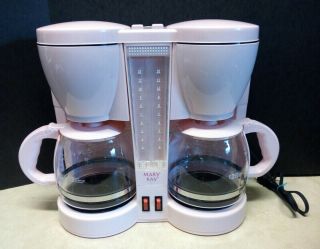 Rare Mary Kay Dual Coffee Maker Pot Star Consultant Prize Carafe Pink