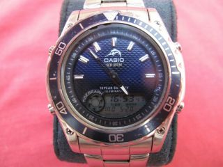 Rare Casio " Marlin Illuminator " Mdv - 700 (3796) Diver Ana - Digi Watch Digital Lcd