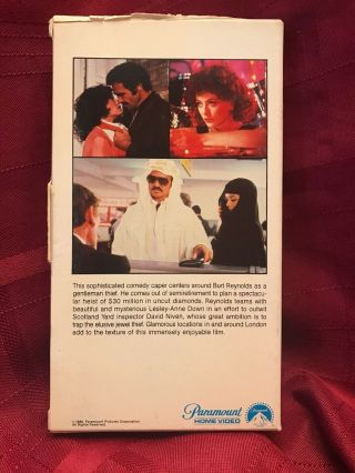 Rough Cut VHS 1980 Burt Reynolds Lesley Anne Down David Niven RARE HTF 2