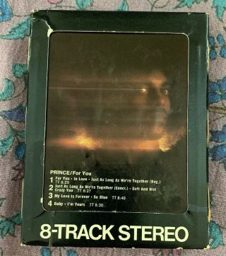 Prince - For You 8 Track - Rare 8 Track W/ Sleeve - Warner Bros.  1978