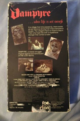 Vampyre - VHS 1990,  RARE Rae Don Home Video label,  horror 2