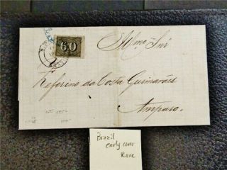 Nystamps Brazil Stamp Early Cover Rare Seal