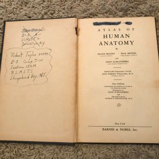 Atlas of Human Anatomy Textbook RARE,  Barnes & Noble York 1942 Frohse Brodel 3