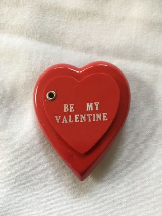 Rare Vtg.  30 ' s,  40 ' s Plastic (Celluloid) Be My Valentine Sweetheart Locket Pin 2