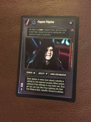 Emperor Palpatine Ultra Rare Foil From Decipher Star Wars Ccg Reflections 2