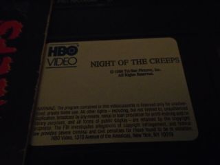 Night of the Creeps vhs rare cult horror oop Cannon 5