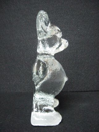 Vintage Teddy Bear Art Glass Paperweight Kosta Boda ? Flat Back Rare
