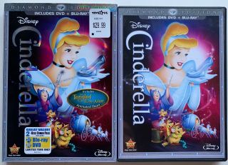 Disney Cinderella 1950 Dvd Blu Ray 2 Disc,  Slipcover Sleeve Rare Oop Diamond Ed
