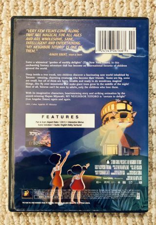My Neighbor Totoro DVD RARE Fox DUB Full screen OOP 2002 Rare Animation 3
