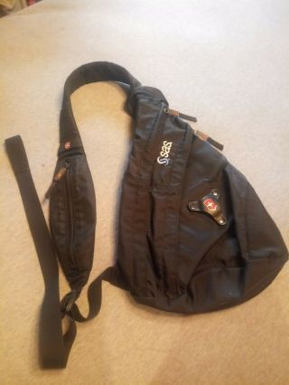 Rare Sas Victorinox Swiss Army Black Mini Travel Backpack