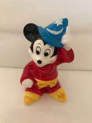 Rare Sorcerer Mickey Mouse Ceramic /porcelain Figure Made In Japan