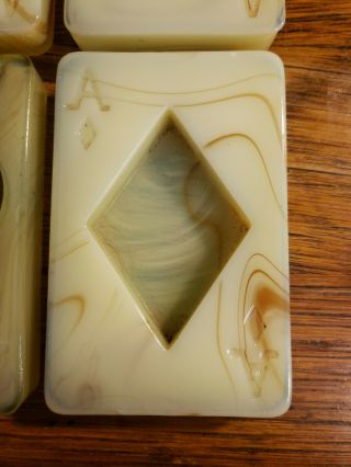 Vintage Rare AKRO AGATE SET OF 4 ACES ASHTRAYS CARD PLAYING SET MAN CAVE MUST 3