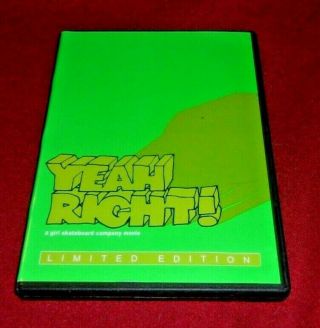 Yeah Right A Girl Skateboard Company Movie Rare Oop Dvd Limited Edition Version