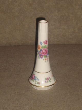Rare Vintage Lenox Ivory Color Bud Vase With " Lenox Rose " Pattern Old Blue Mark