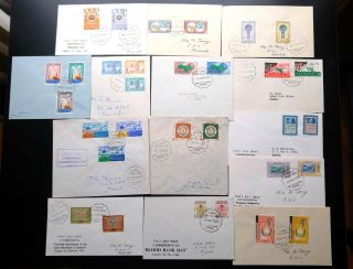 Very Rare 1960’s Kuwait “postaly Collection” 14,  1st Day Covers Fdc Unique