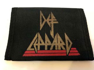 Rare True Vintage Def Leppard Wallet Black With Velcro Hard To Find This Design