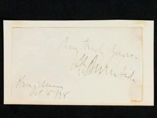 Noblespirit {3970} Rare 1878 Civil War Union General Ambrose Burnside Autograph