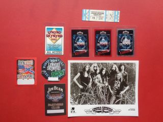 Lynyrd Skynyrd,  Promo Photo,  7 Rare Backstage Passes,  Concert Ticket,  Tour Originals